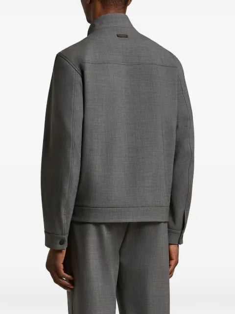 Peserico zip-up panelled sweater