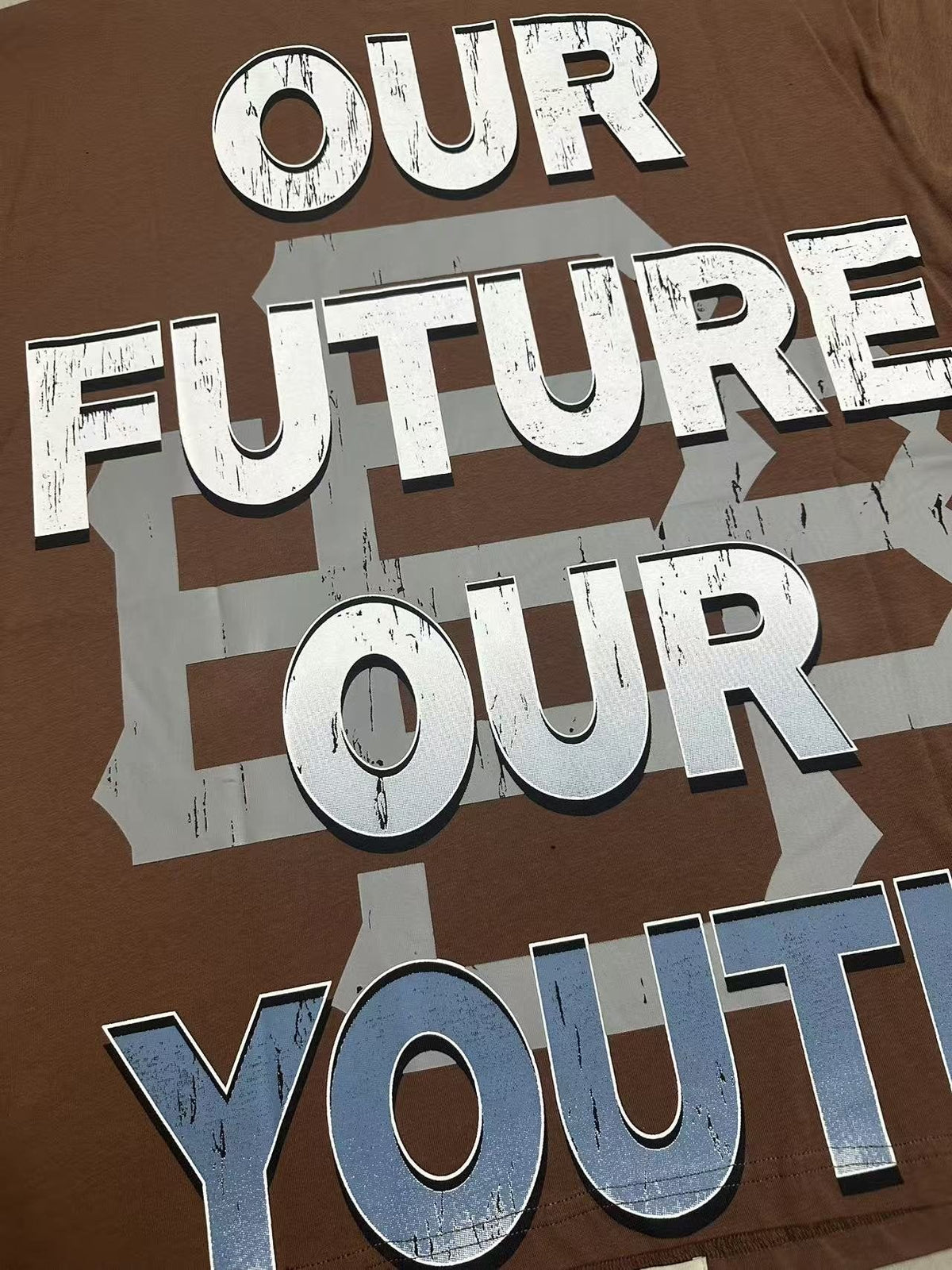Godspeed Our Future Our Youth Brown Graphic T-Shirt